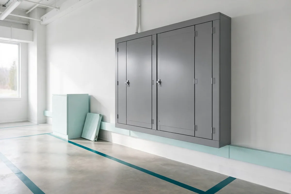 A switchboard in a bright room
