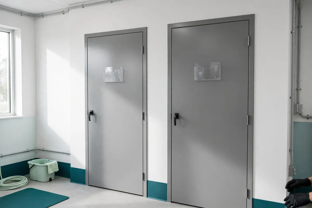 Closed panelboard doors