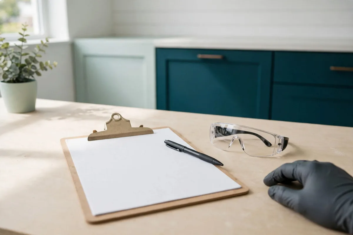 A blank clipboard on site