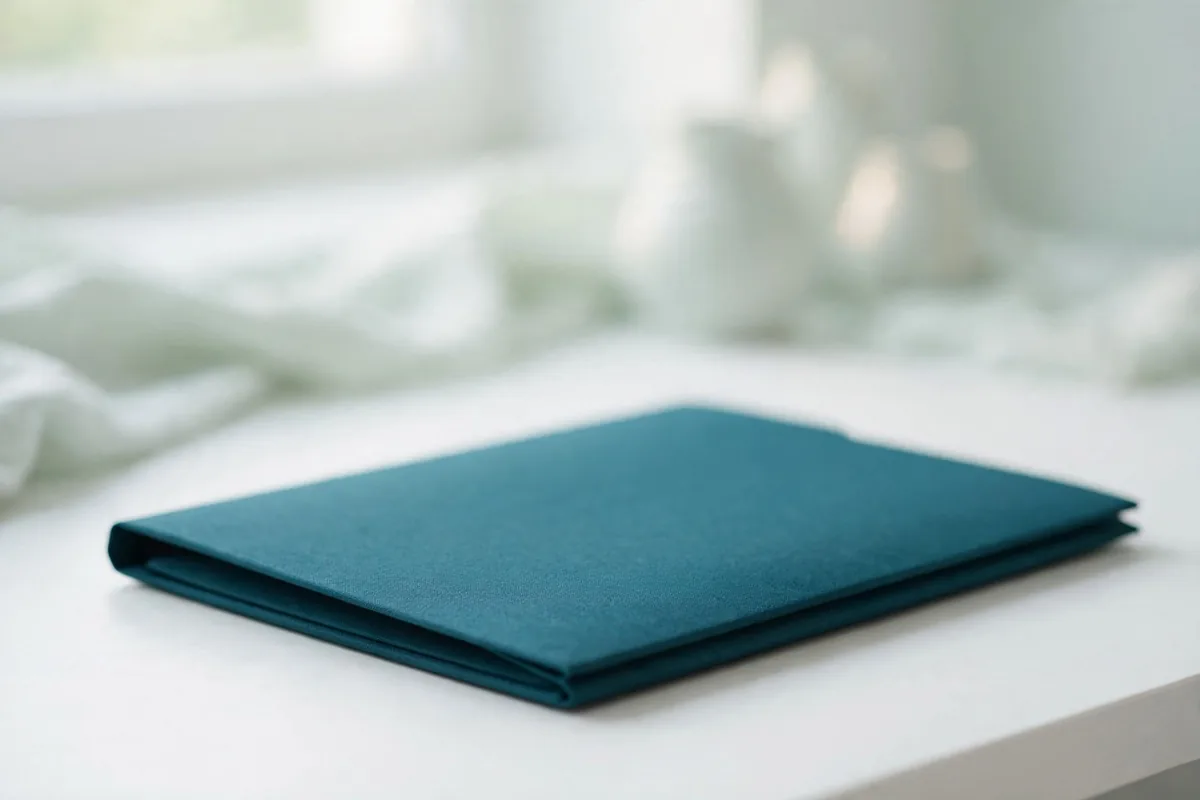 A closed folder on a desk