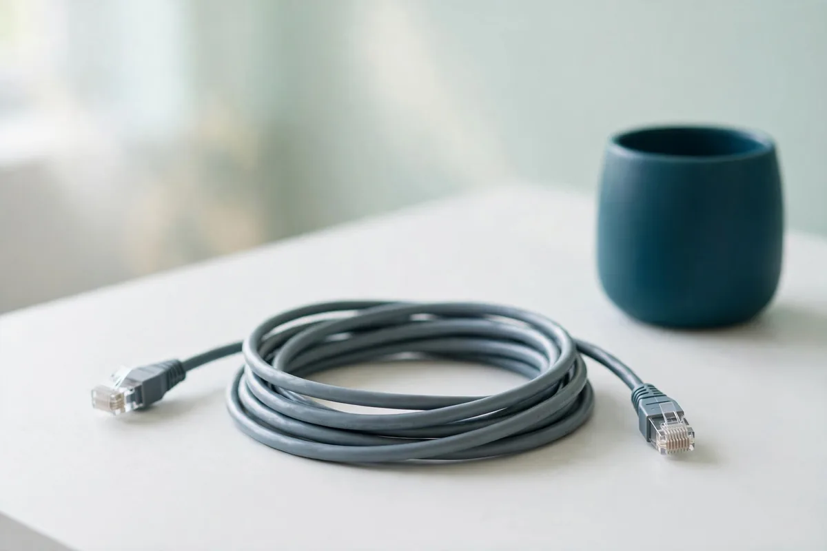 A coiled cable unplugged