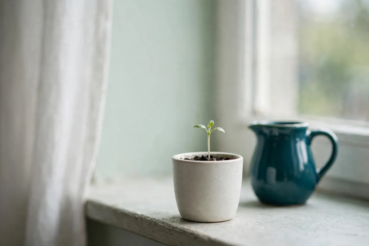 A small potted plant