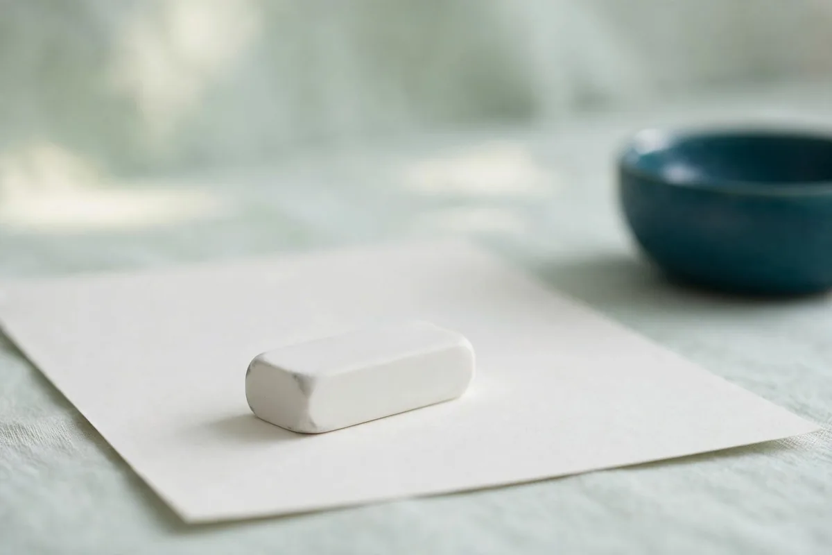 An eraser on paper