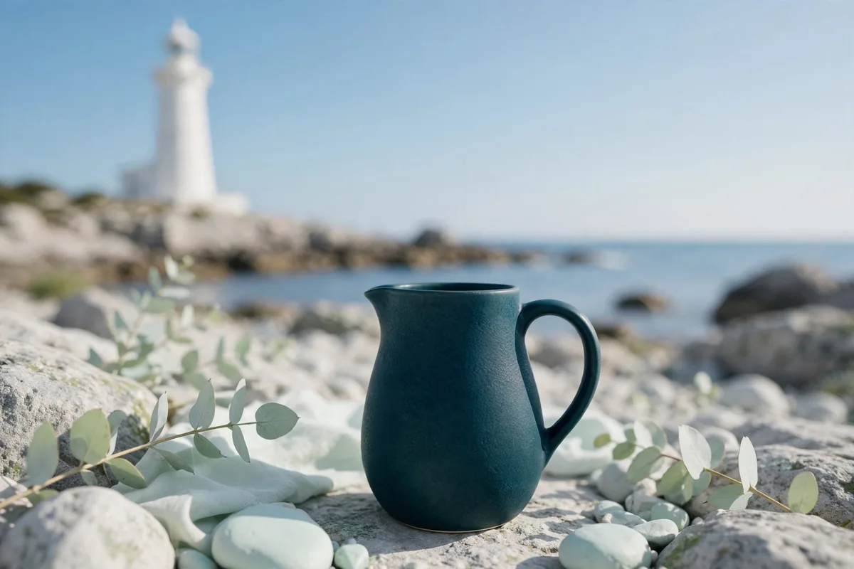 A lighthouse on the shore